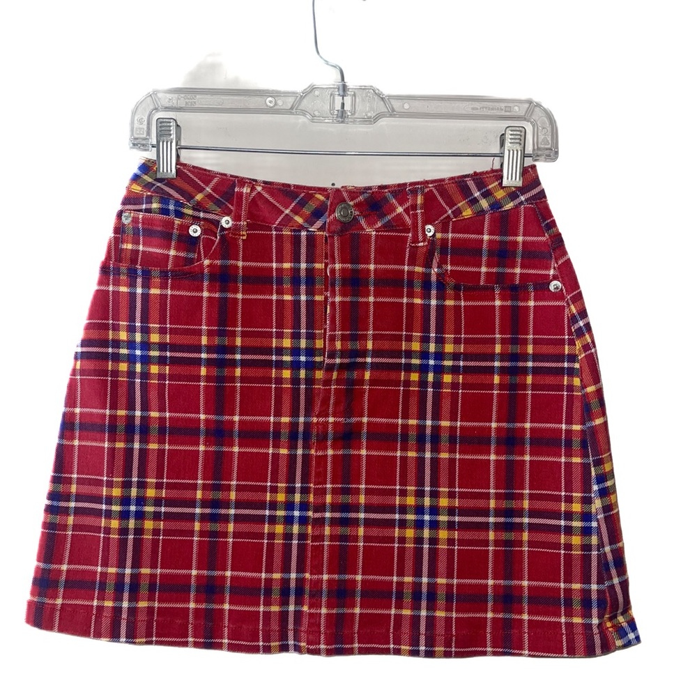 Red, yellow, blue plaid Skirt